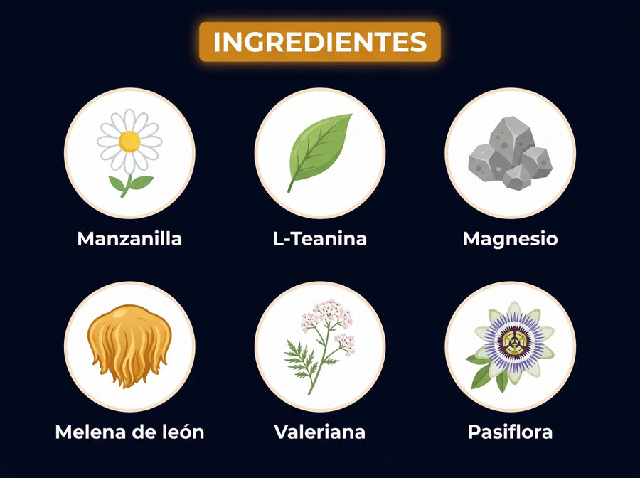 6 ingredientes naturales. Ninguno es un psicofármaco.