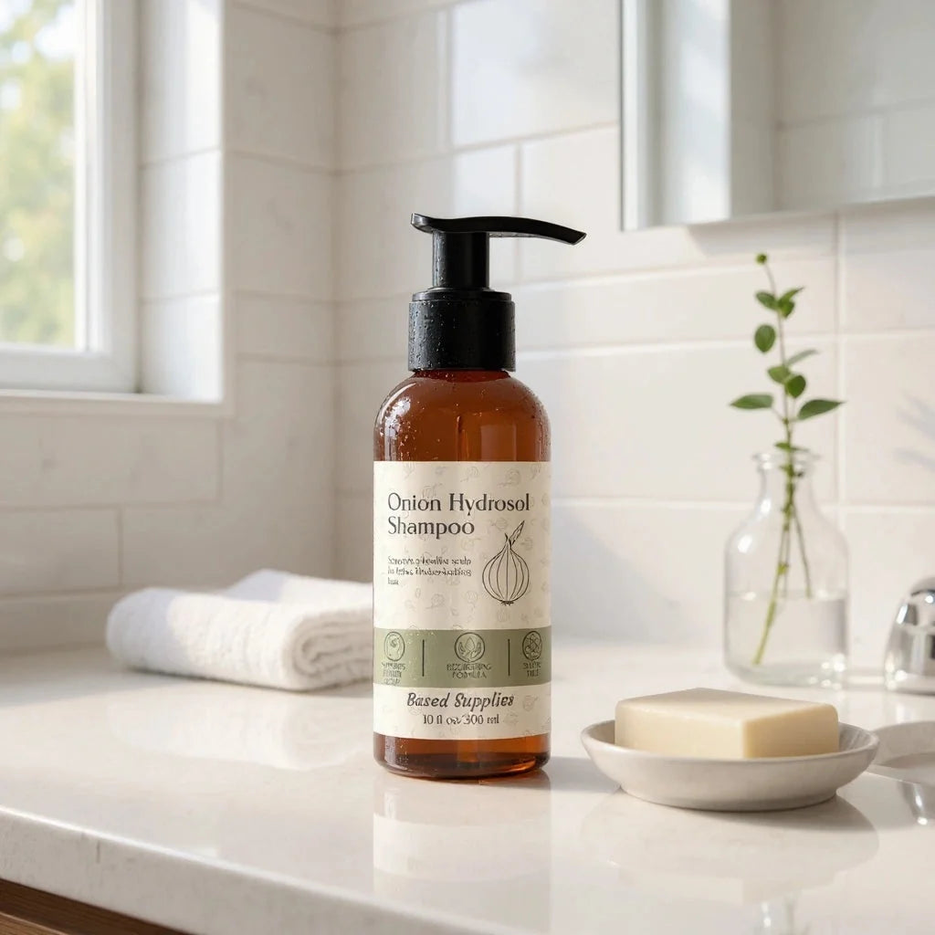Onion Hydrosol Shampoo en el baño