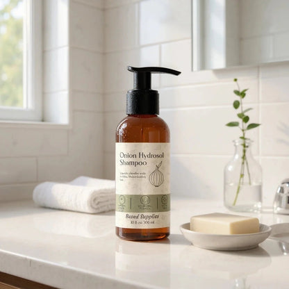 Onion Hydrosol Shampoo en el baño