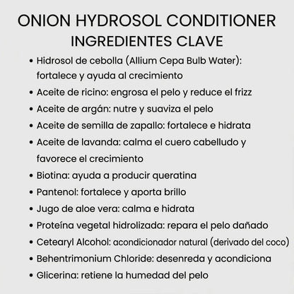 Ingredientes clave del acondicionador Onion Hydrosol